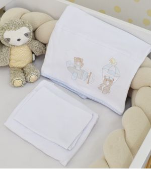 Jogo de Lençol para Berço Bordado - 24701BM