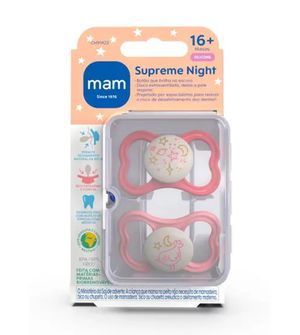Chupeta Supreme Night 16m+ com 2 unidades Rosa - CH91422
