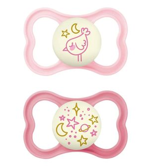 Chupeta Supreme Night 6m+ com 2 unidades Rosa - CH91322