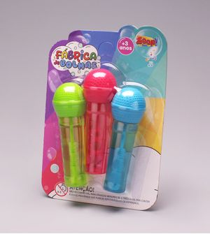 Tubetes Bolha de Sabão Microfones com 3 unidades