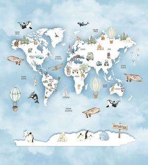 Papel de Parede Encanto Mapa Mundi 4,00 x 2,70 - 2050