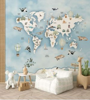 Papel de Parede Encanto Mapa Mundi 4,00 x 2,70 - 2050