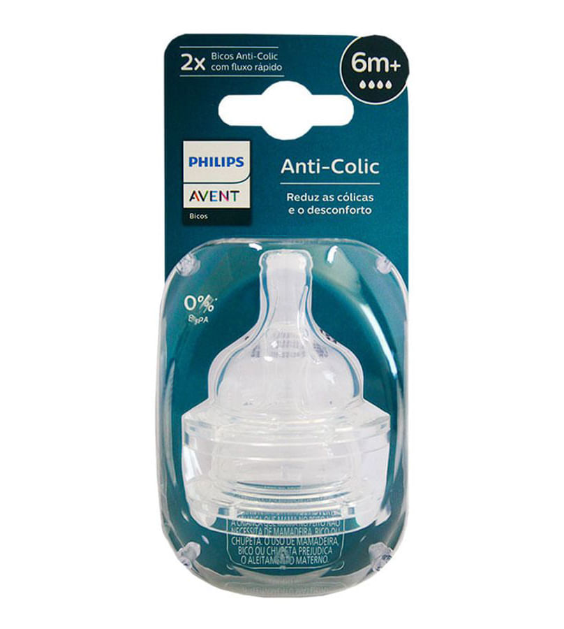 Bico Mamadeira Anti Colic Líquidos Espessos com 2 Unidades Avent