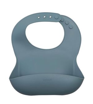 Babador de Silicone com Pega Migalhas Azul - Infanti