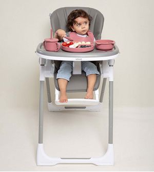 Babador de Silicone com Pega Migalhas Rosa - Infanti