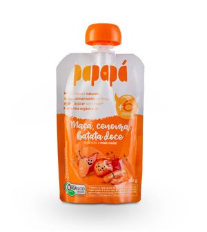 Papinha Orgânica Maça, Cenoura e Batata Doce 100g