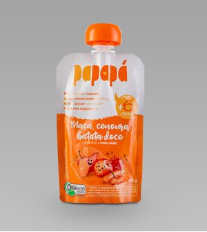 Papinha Orgânica Maça, Cenoura e Batata Doce 100g