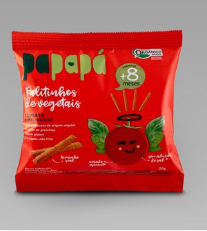 Palitinhos de Vegetais 20g - Tomate e Manjericão