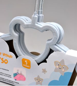 Cabide Veludo Urso Com 5 Unidades