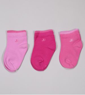Kit Meia Baby Rosa com 3 Unidades - 02165/089/906