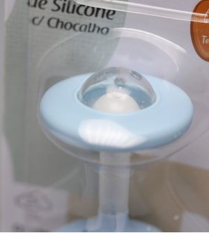 Mordedor de Silicone com Chocalho  Azul - 1222A