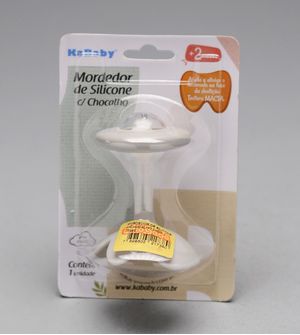 Mordedor de Silicone com Chocalho  Cinza - 1222C