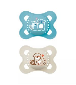 Chupeta Original 0 à 6 meses com 2 Unidades  Azul e Bege
