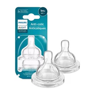 Bico Mamadeira Anti Colic Fluxo Lento com 2 Unidades Avent