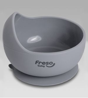 Tigela em Silicone com Ventosa Freso Baby Cinza - ALCH5010