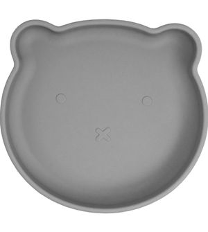 Prato em Silicone Ursinho com Ventosa Freso Baby Cinza - ALCH5008