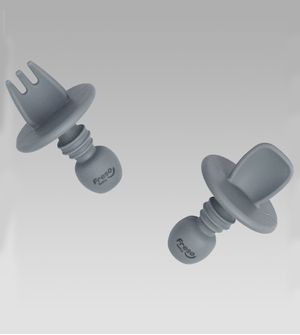 Kit Talher Treinamento em Silicone Freso Baby Cinza - ALCH5016