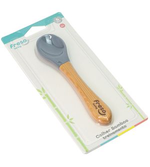 Colher de Bamboo e Silicone Freso Baby Cinza - ALCH5013