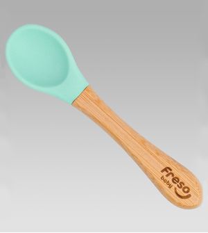 Colher de Bamboo e Silicone Freso Baby Verde - ALCH5014