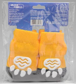 Meia para Cães com 2 pares Xadrez HomePet Amarela - M