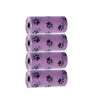 Kit Refil Cata Caca com 4 Rolos Rosa - HomePet