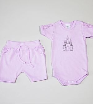 Conjunto Body/Shorts Castelinho - 1237PR Lilas