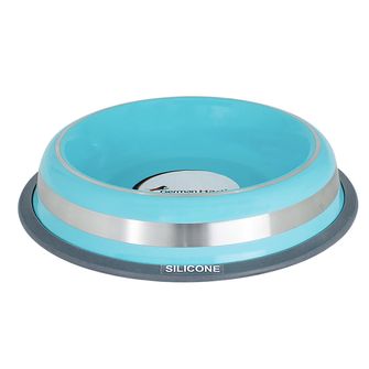 Comedouro Inox Prestige Azul M - GermanHart