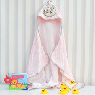 Toalhão de Banho Forrada com Capuz e Fralda 78 x 118cm