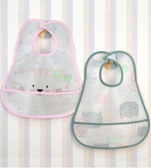 Babador Impermeável com 2 Unidades Gatinha Miau