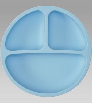 Prato Com Ventosa em Silicone  Azul - 15630