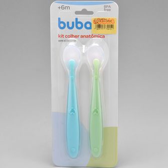 Kit Colher de Silicone 2 Unidades Verde/Azul