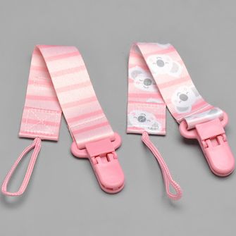 Prendedor de Chupeta Coala com 2 Unidades Rosa - 14496