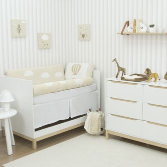 Kit Berço Tricô Balão Bege com 4 peças