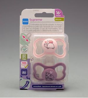 Chupeta Supreme 16m+ com 2 unidades Roxa/Branca - CH90422
