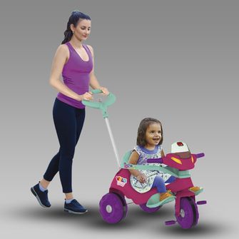 Triciclo Velobaby G2 Passeio e Pedal Rosa - 357