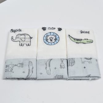 Paninho de Boca Bordado com 3 Peças - 3505