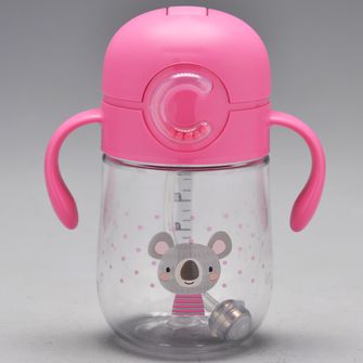Copo de Tritan com Canudo 300ml Rosa - C5002
