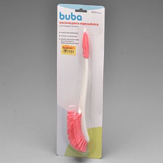 Escova para Mamadeira com Limpador de Bico Rosa - 12727
