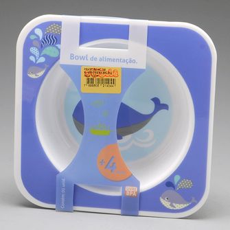 Prato Bowl de Alimentação Bichinhos Azul