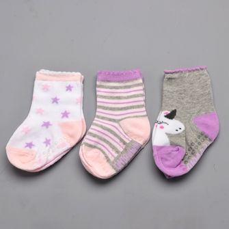 Kit Meia Estampada com 3 Unidades Cinza