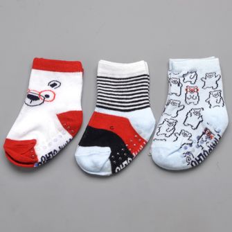 Kit Meia Estampada com 3 Unidades Vermelho