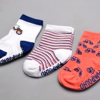 Kit Meia Estampada com 3 Unidades Azul