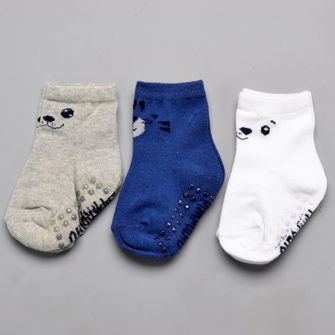 Kit Meia Estampada com 3 Unidades Azul