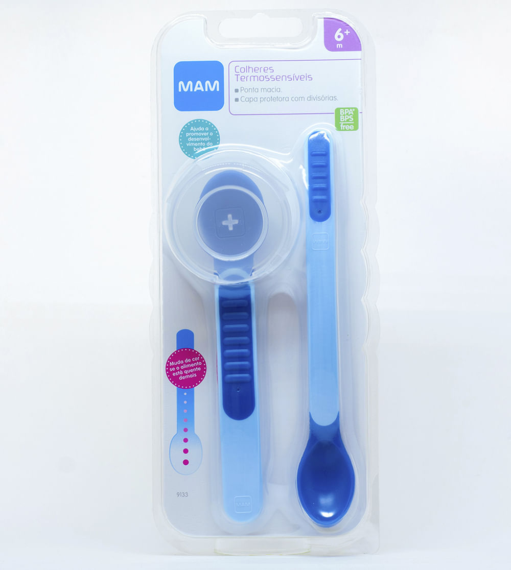 Kit Colheres Termossensíveis Azul - Alô Bebê - Loja Oficial