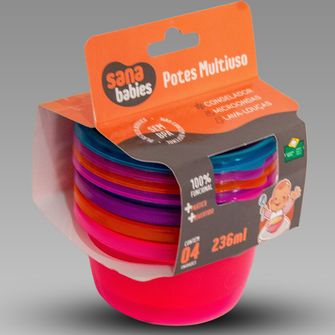 Potes Multiuso 236ML Com 4 Unidades 9313