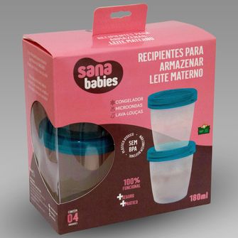 Recipiente Para Armazenar Leite 4 Unidades - 9314