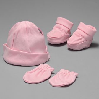 Kit Touca + Sapatinho e Luva - 1612 Rosa