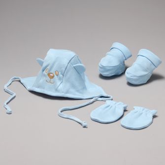 Kit Touca + Sapatinho e Luva - 1610 Azul