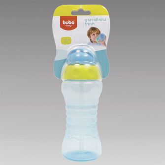 Garrafinha com Canudo Retrátil Fresh 300ml Azul