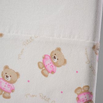 Jogo de Lençol para Berço em Malha Petit Rosa